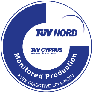 TUV NORD Cyprus monitored production mark for ATEX Directive 2014/34/EU