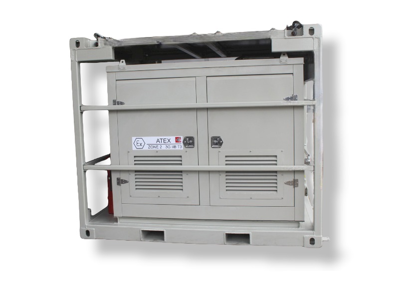 60 kVA Zone 2 diesel generator — ATEX Zone 2 certified open-frame skid unit