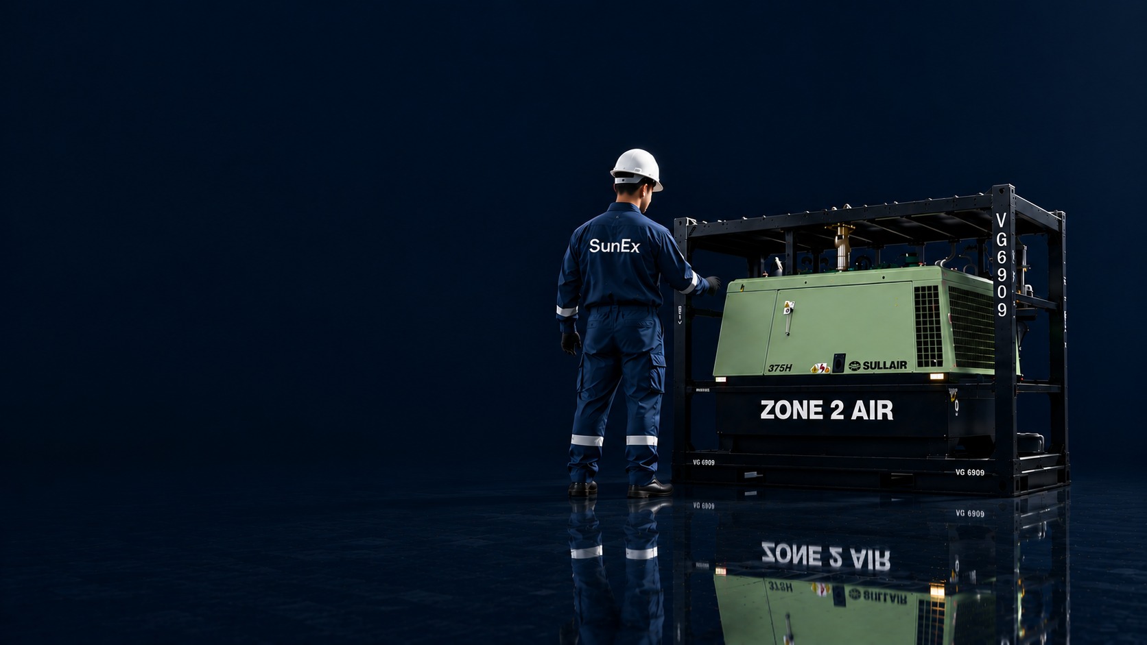 ATEX certified Zone 2 explosion-proof Air Compressor by SunEx Tech Asia