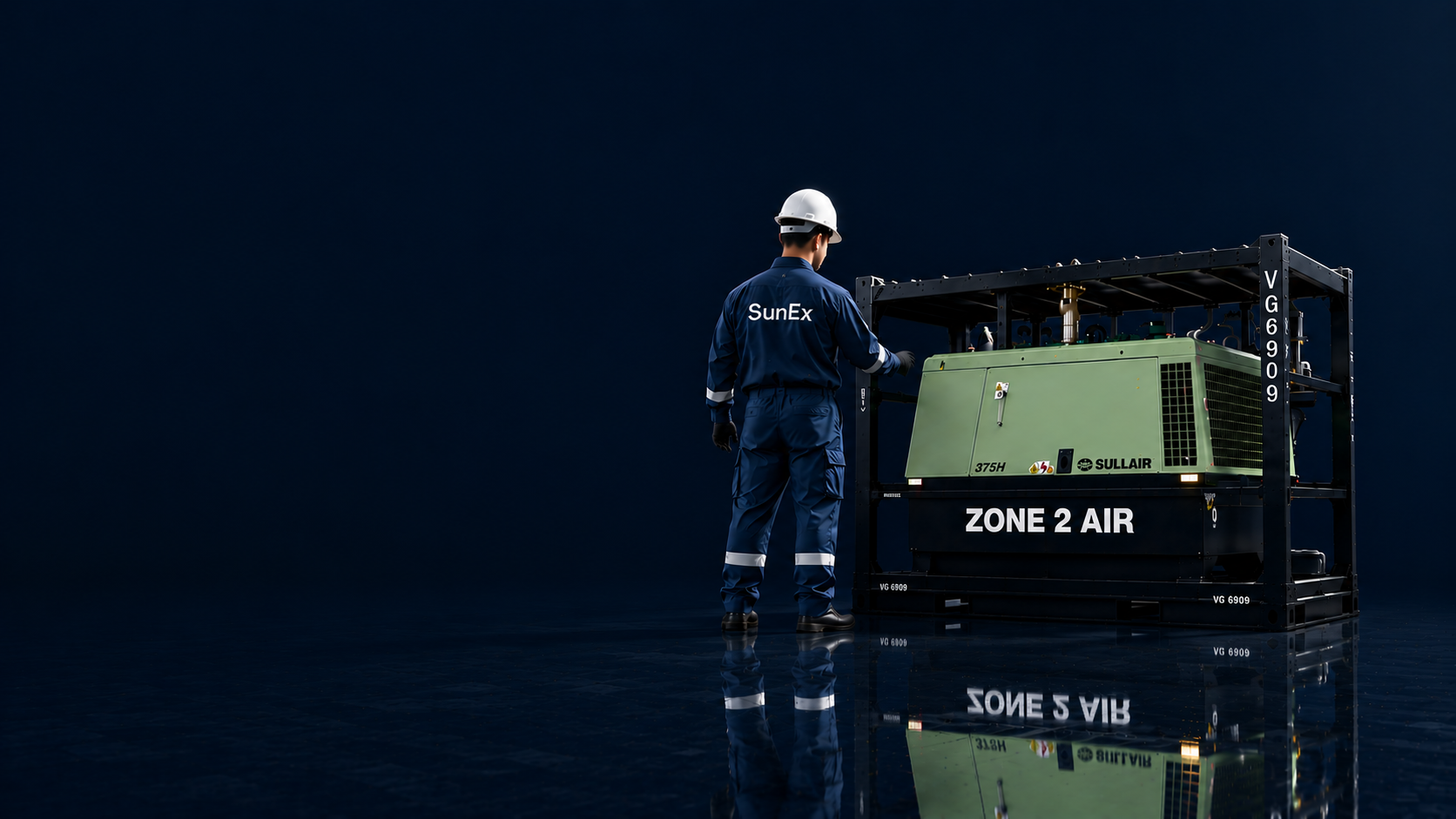 ATEX certified Zone 2 explosion-proof Air Compressor by SunEx Tech Asia